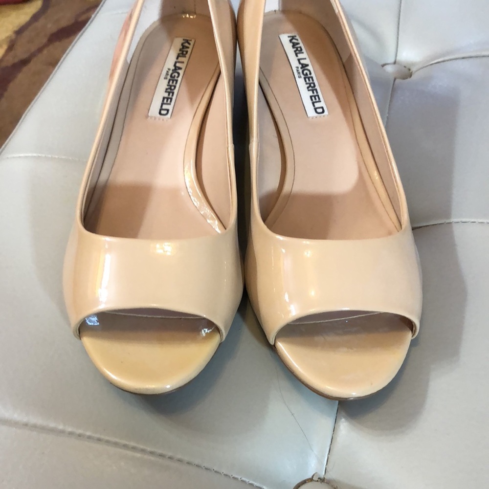 KL Nude leather/pearls shoes - Picture 8 of 11